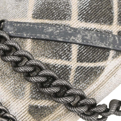 Boy Chanel Beige Canvas Graffiti Medium Shoulder Bag