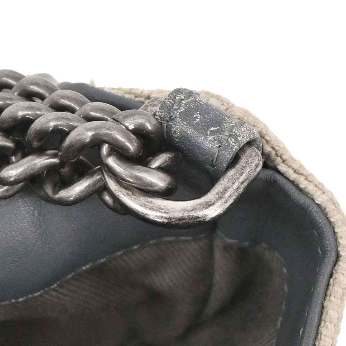 Boy Chanel Beige Canvas Graffiti Medium Shoulder Bag