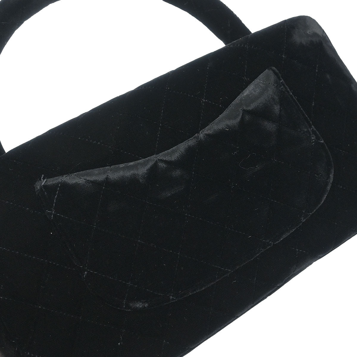 Chanel Black Velvet Classic Single Flap 2 in 1 Handbag Set