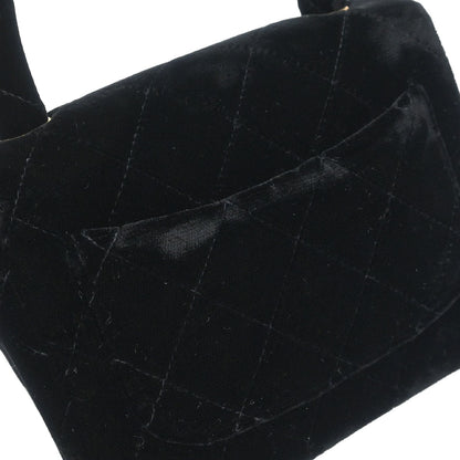 Chanel Black Velvet Classic Single Flap 2 in 1 Handbag Set