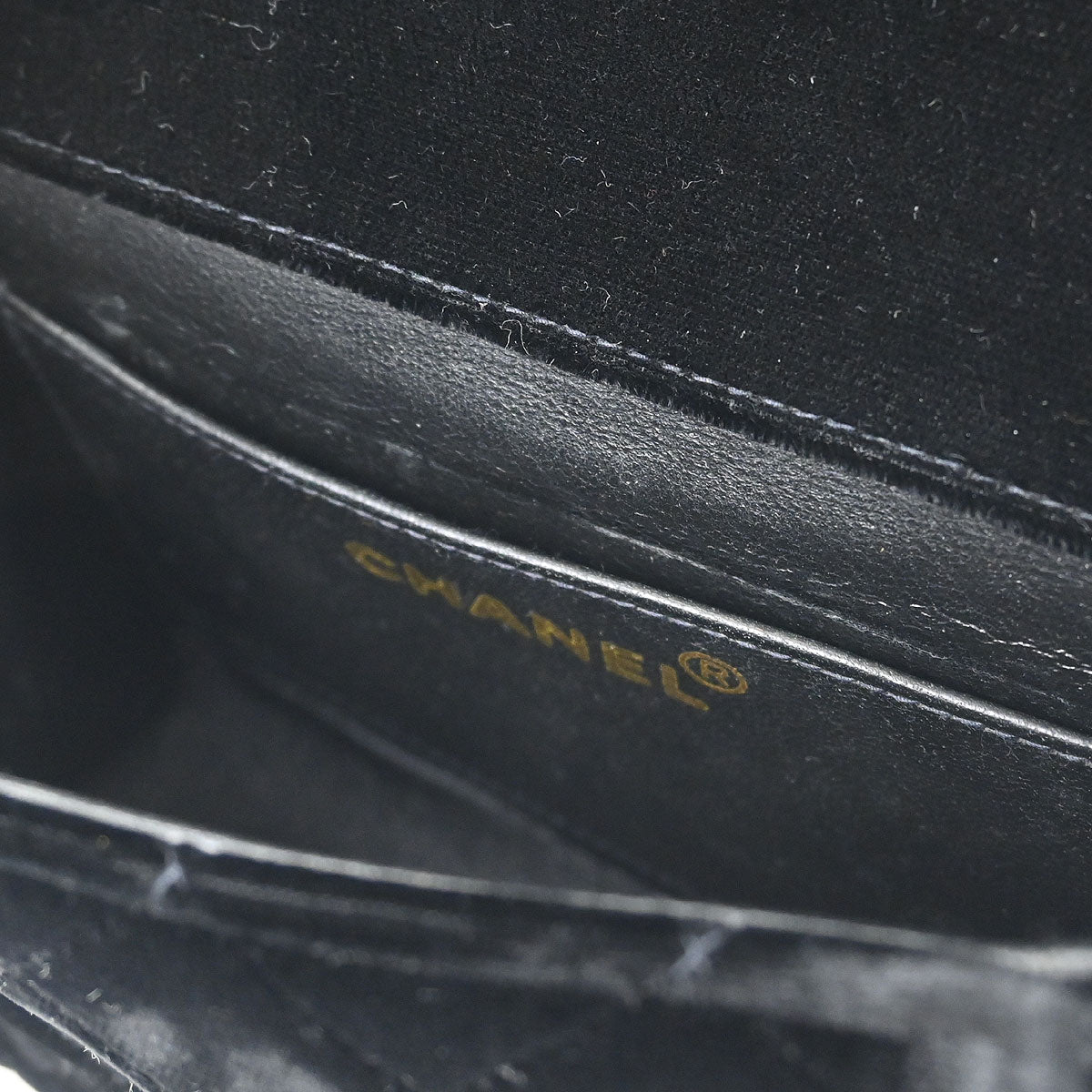 Chanel Black Velvet Classic Single Flap 2 in 1 Handbag Set