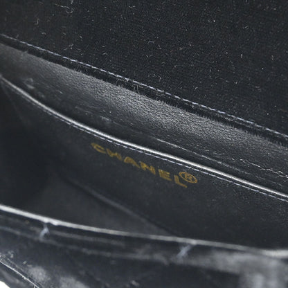 Chanel Black Velvet Classic Single Flap 2 in 1 Handbag Set