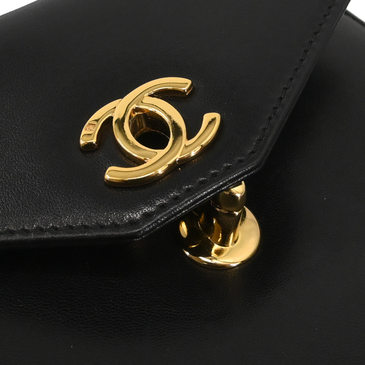 Chanel Black Lambskin Top Handle Handbag