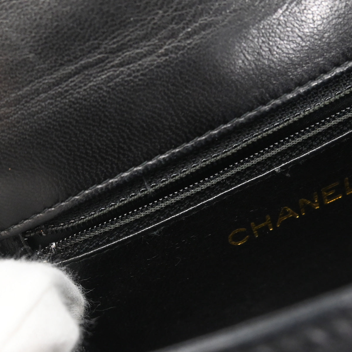 Chanel Black Lambskin Top Handle Handbag