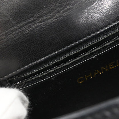 Chanel Black Lambskin Top Handle Handbag