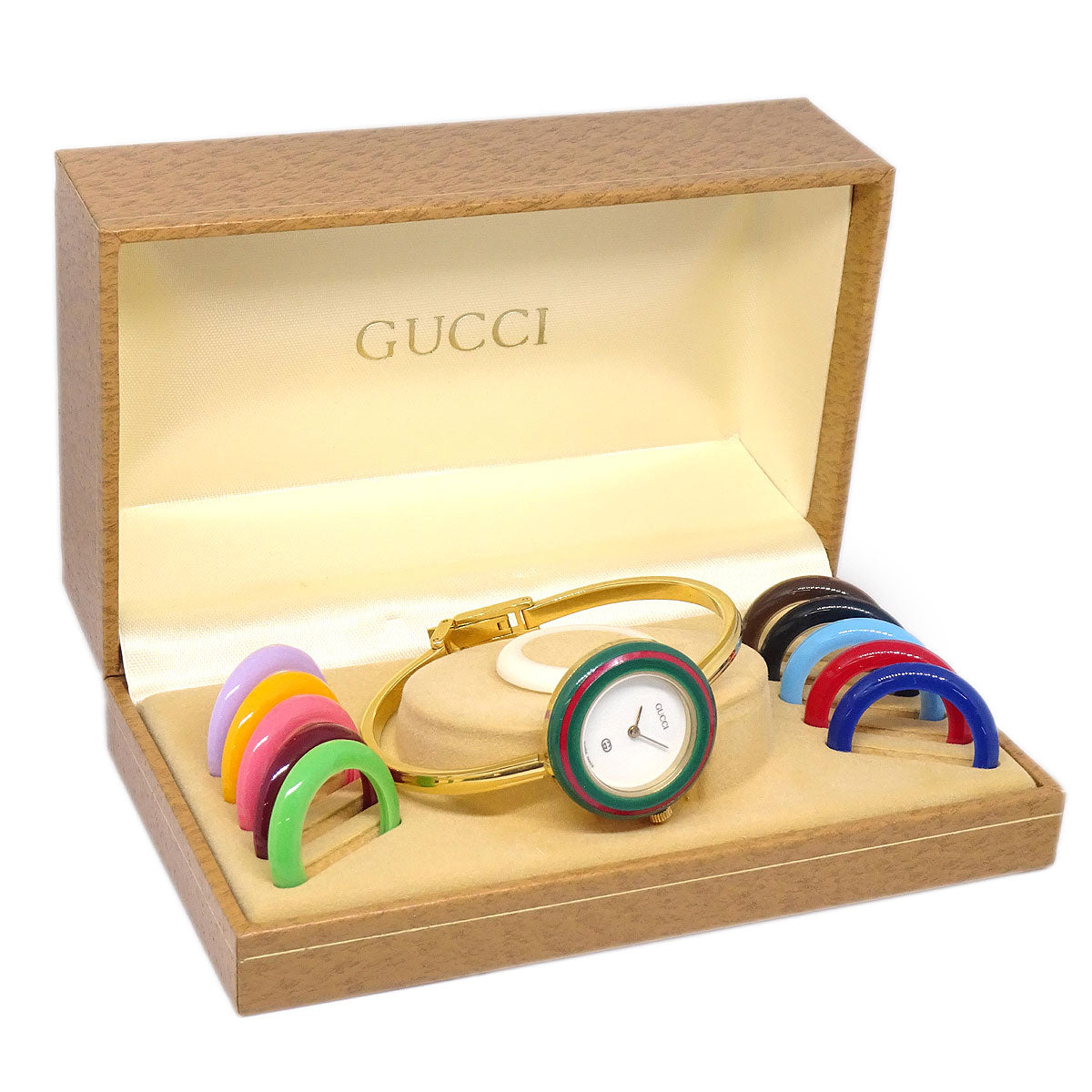 Gucci 1100-L Change Bezel Chameleon Quartz Watch SS