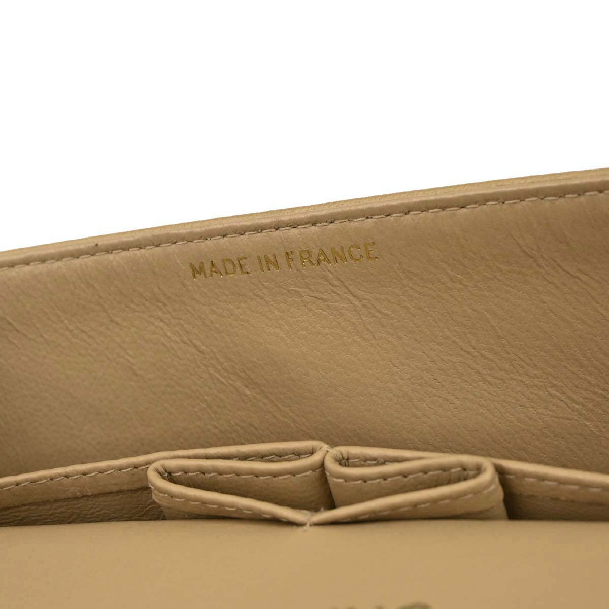 Chanel Beige Lambskin Small Classic Double Flap Shoulder Bag