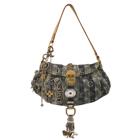 Louis Vuitton Blue Monogram Denim Mini Pleaty Raye Handbag M95332 Judy Blame