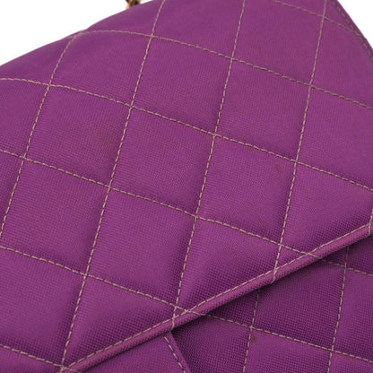 Chanel Purple Nylon Single Flap Shoulder Bag