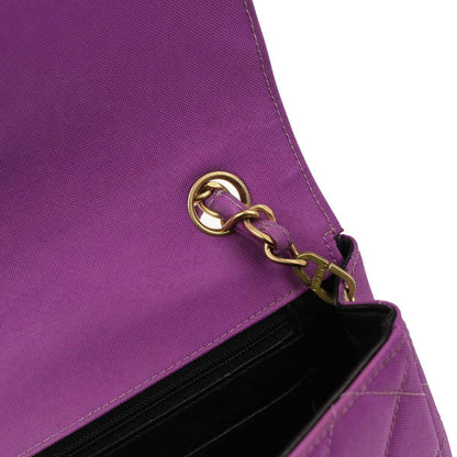 Chanel Purple Nylon Single Flap Shoulder Bag