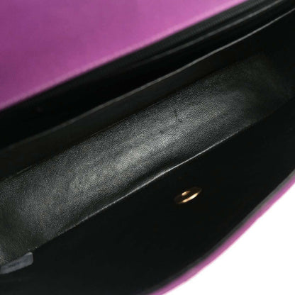 Chanel Purple Nylon Single Flap Shoulder Bag