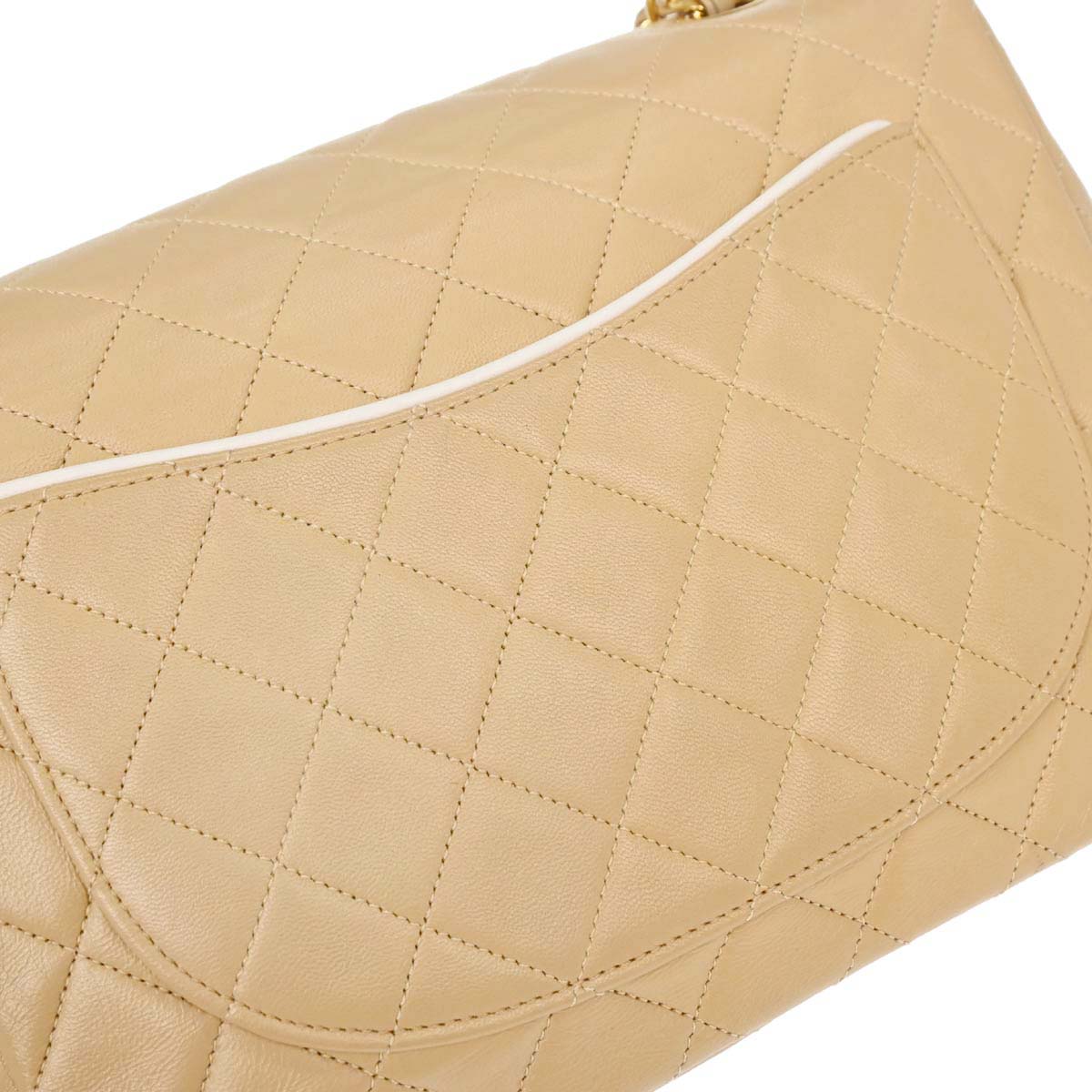 Chanel Beige Lambskin Shoulder Bag