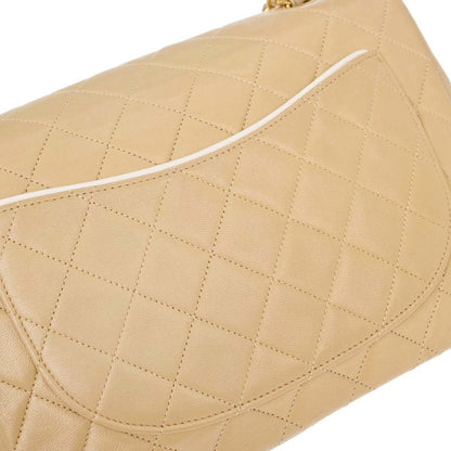 Chanel Beige Lambskin Shoulder Bag