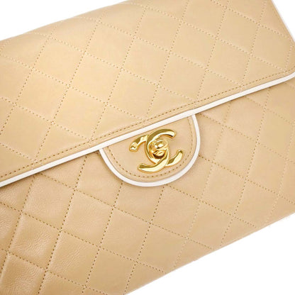 Chanel Beige Lambskin Shoulder Bag