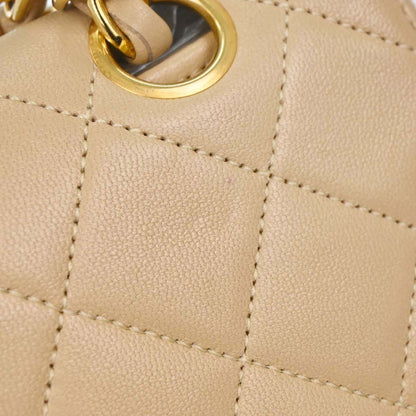 Chanel Beige Lambskin Shoulder Bag