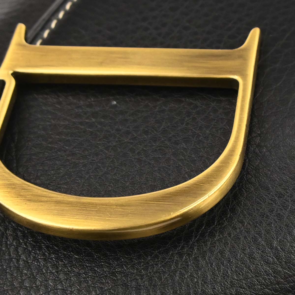 Christian Dior Black Leather Saddle Handbag