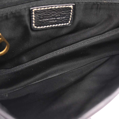 Christian Dior Black Leather Saddle Handbag