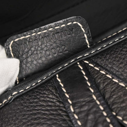 Christian Dior Black Leather Saddle Handbag