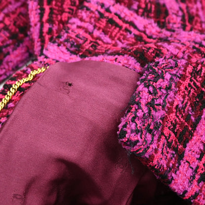 Chanel 1995 Single Breasted Tweed Jacket Pink #38