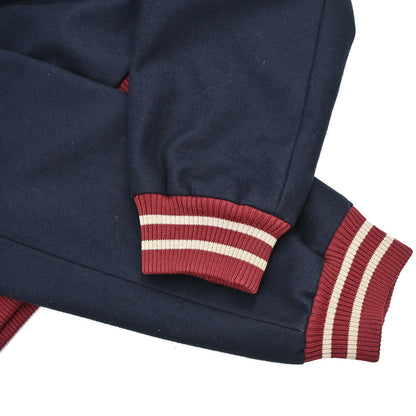 Chanel 2004 Sport Line Spring Letterman Bomber Jacket Navy #42