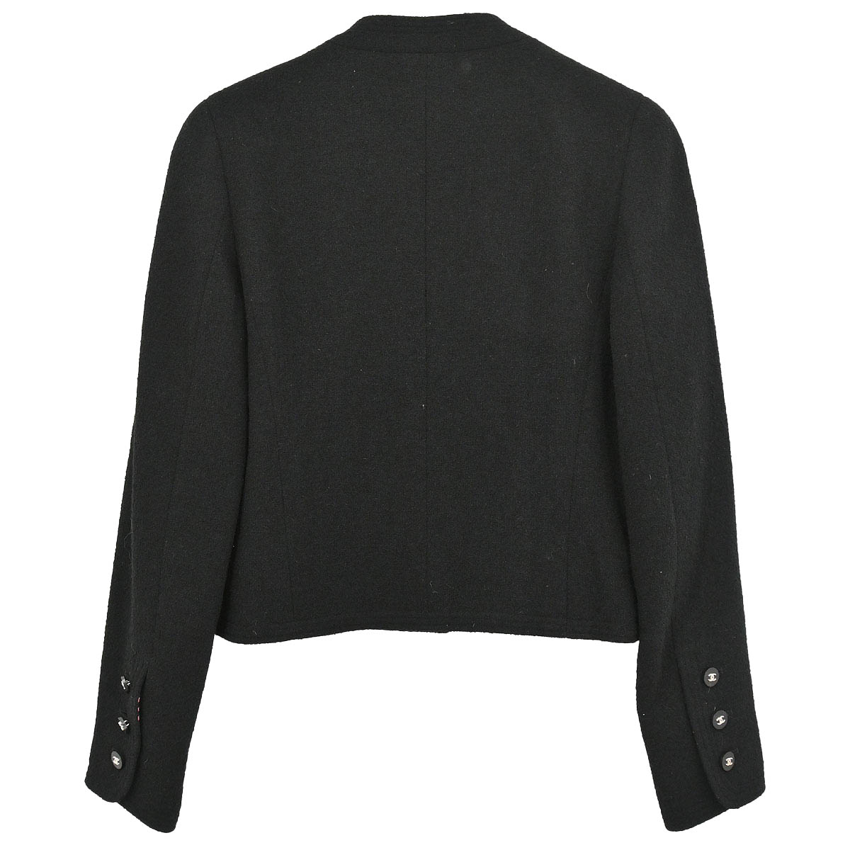 Chanel Collarless Single Breasted Jacket Black