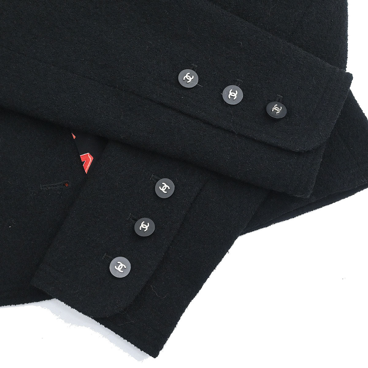 Chanel Collarless Single Breasted Jacket Black