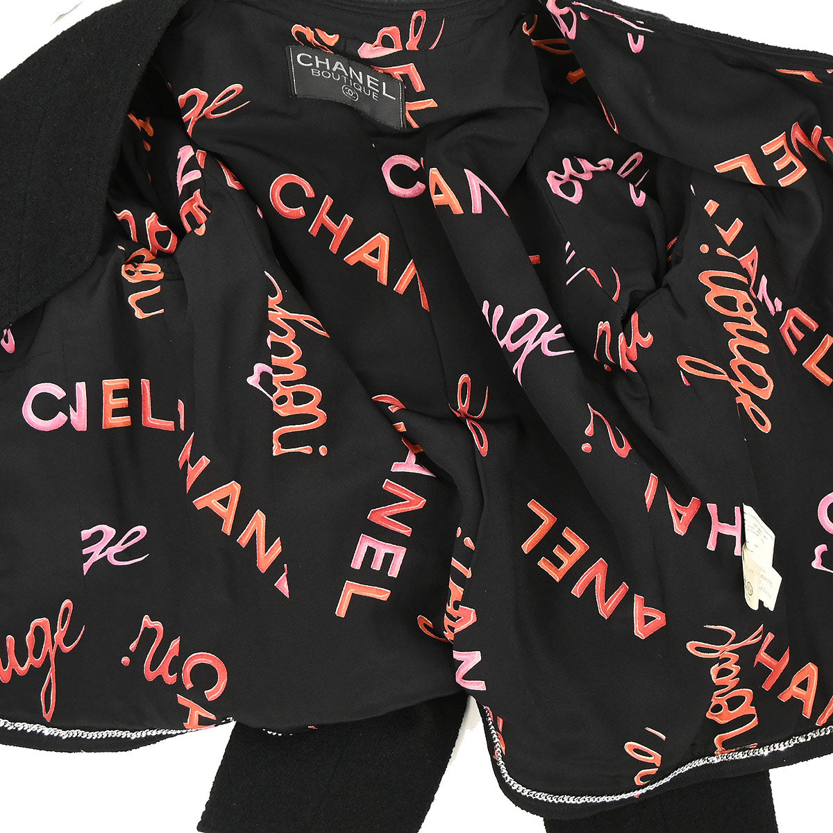 Chanel Collarless Single Breasted Jacket Black