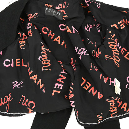 Chanel Collarless Single Breasted Jacket Black