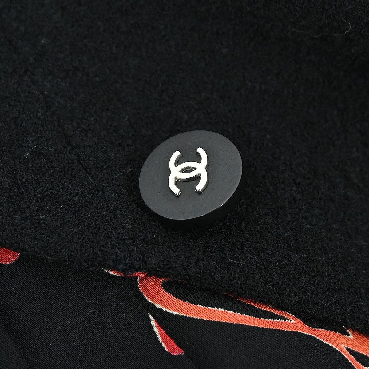 Chanel Collarless Single Breasted Jacket Black