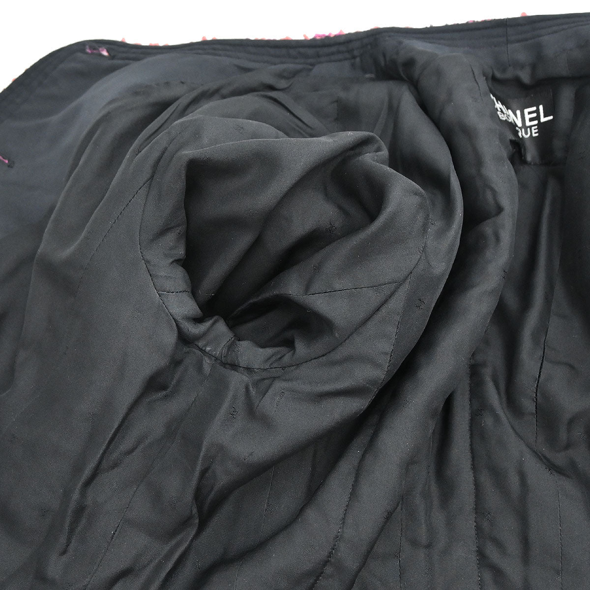 Chanel Single Breasted Collarless Tweed Jacket Pink