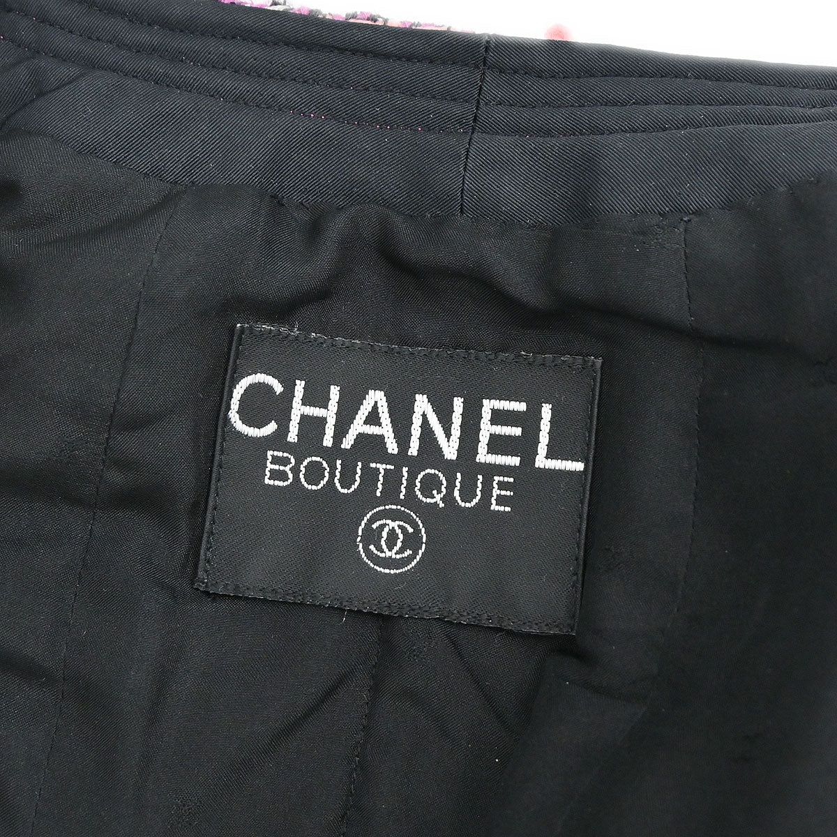 Chanel Single Breasted Collarless Tweed Jacket Pink