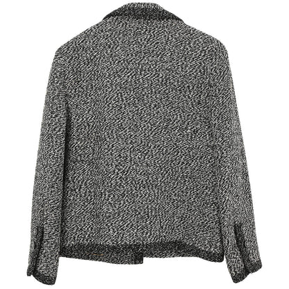 Chanel 1997 Single Breasted Tweed Jacket Black #42