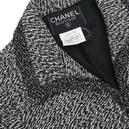 Chanel 1997 Single Breasted Tweed Jacket Black #42