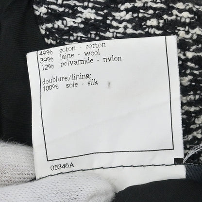 Chanel 1997 Single Breasted Tweed Jacket Black #42