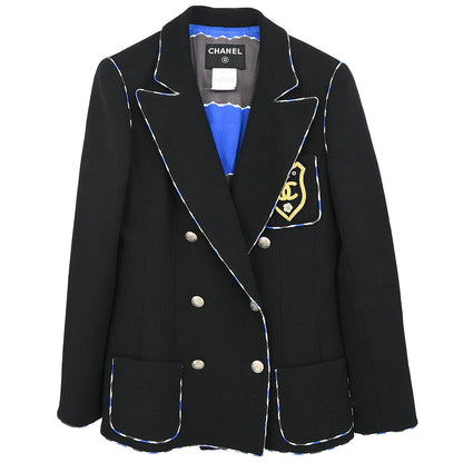 Chanel 2005 Emblem Double Breasted Jacket Black #38