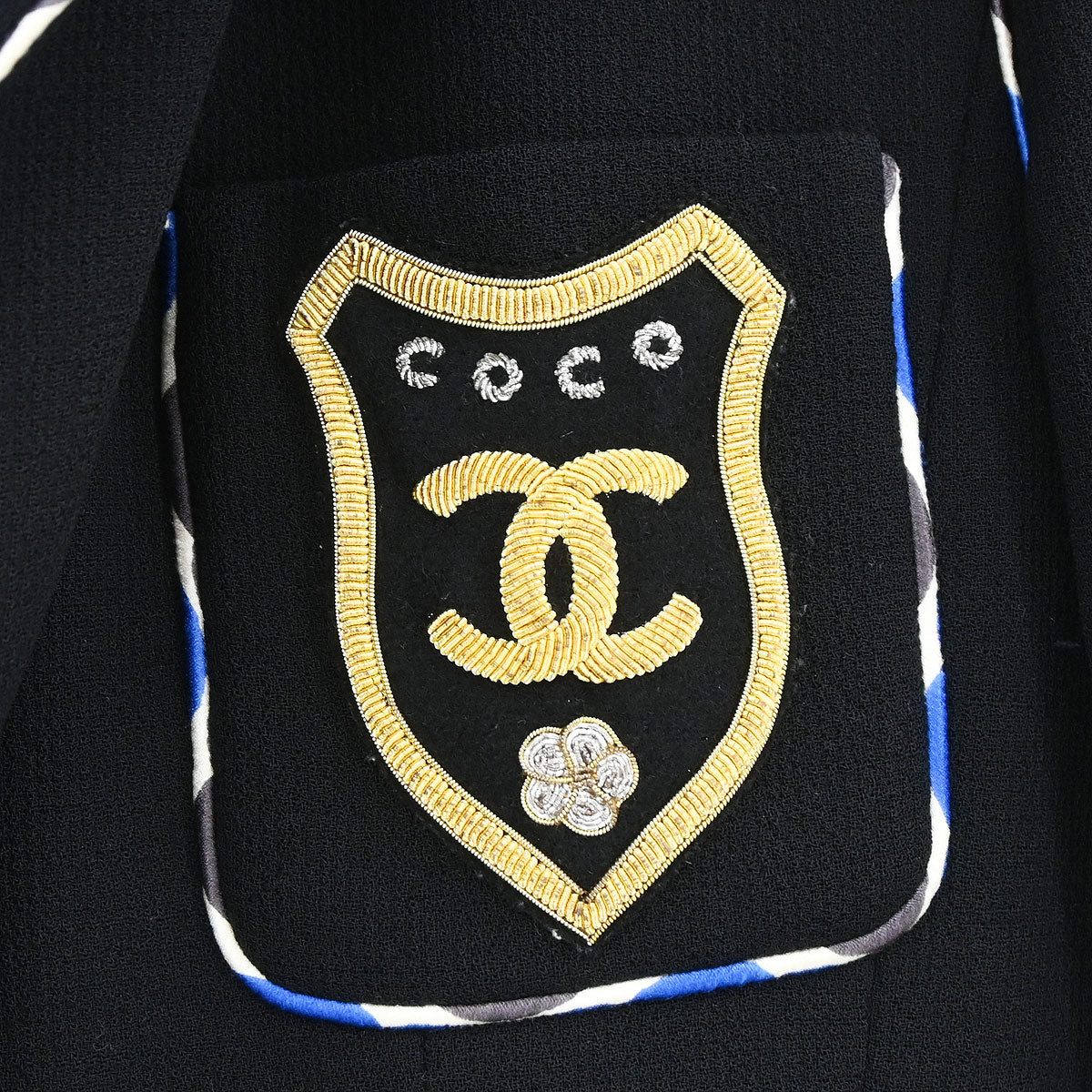 Chanel 2005 Emblem Double Breasted Jacket Black #38