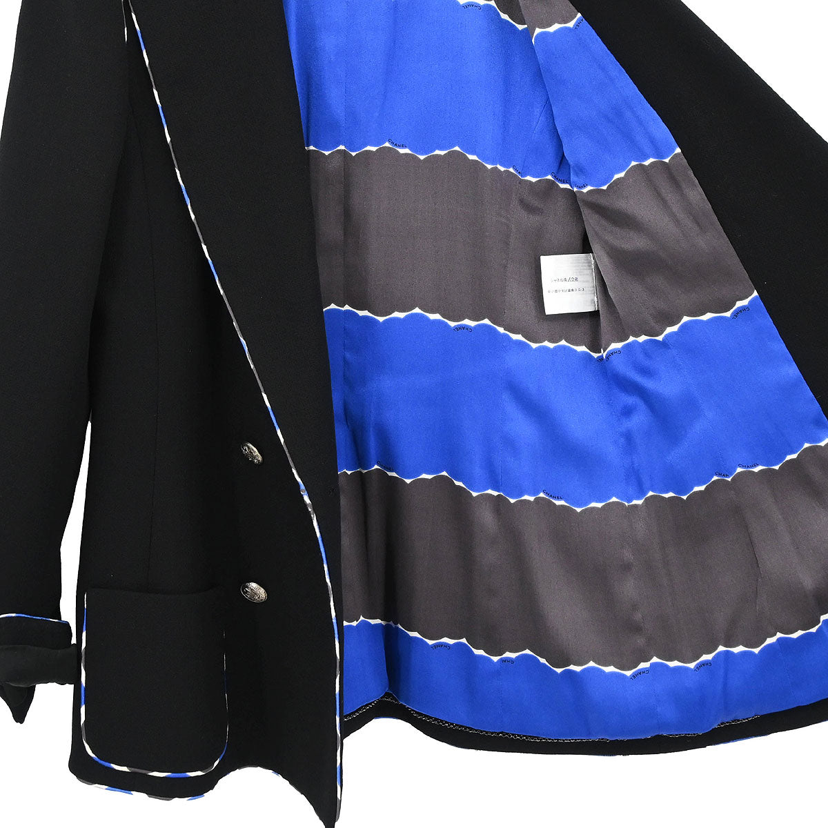 Chanel 2005 Emblem Double Breasted Jacket Black #38