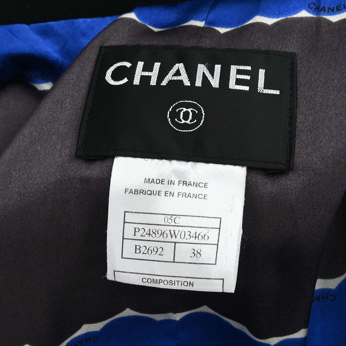 Chanel 2005 Emblem Double Breasted Jacket Black #38