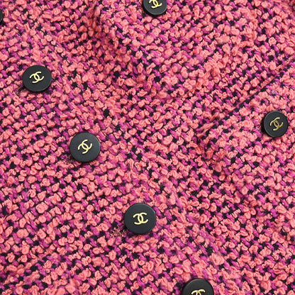 Chanel 1994 Single Breasted Tweed Jacket Pink #36