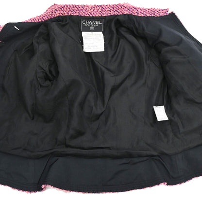 Chanel 1994 Single Breasted Tweed Jacket Pink #36