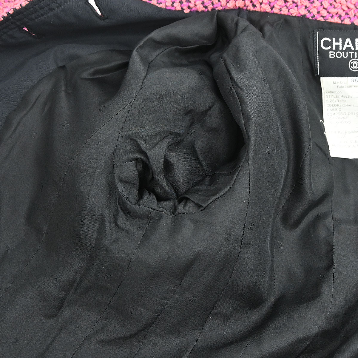 Chanel 1994 Single Breasted Tweed Jacket Pink #36