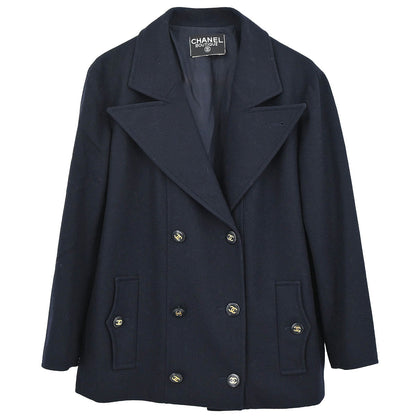 Chanel Double Breasted Jacket Navy