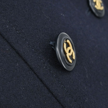 Chanel Double Breasted Jacket Navy