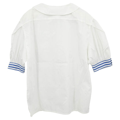 Chanel Short Sleeve Shirt Blouse Top White