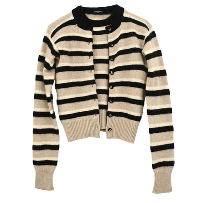 Chanel 1996 Set Cardigan Short Sleeve Top Beige #38