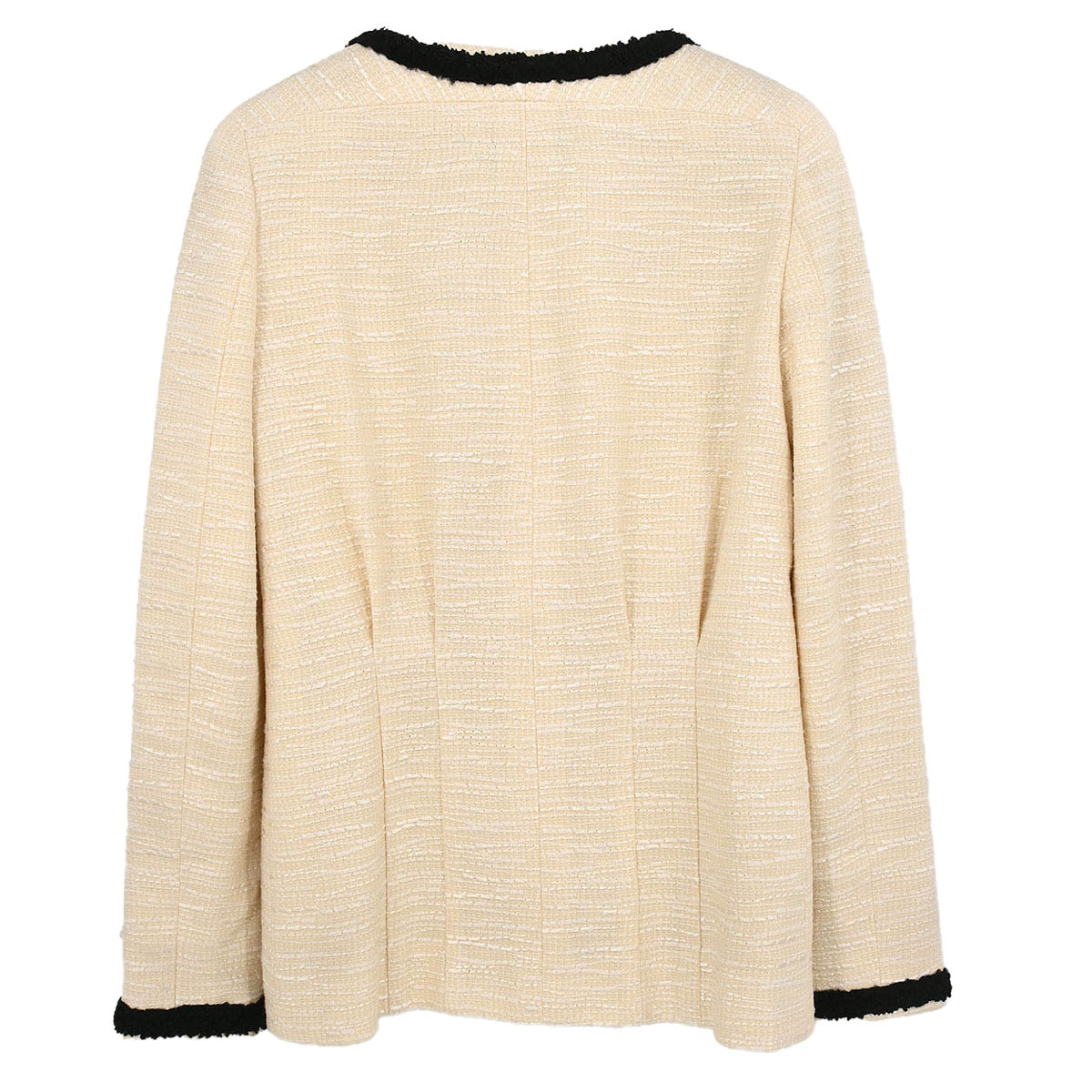 Chanel 2002 Collarless Single Breasted Jacket Ivory #38