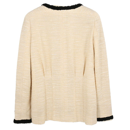 Chanel 2002 Collarless Single Breasted Jacket Ivory #38