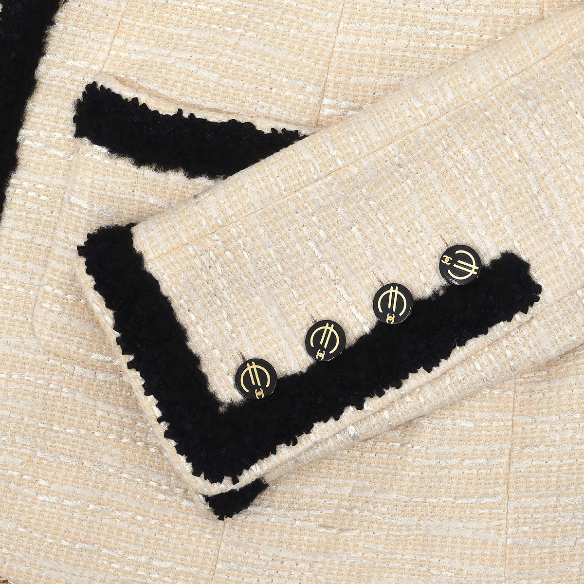 Chanel 2002 Collarless Single Breasted Jacket Ivory #38