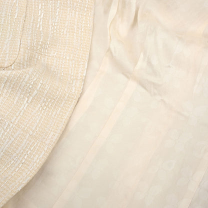 Chanel 2002 Collarless Single Breasted Jacket Ivory #38