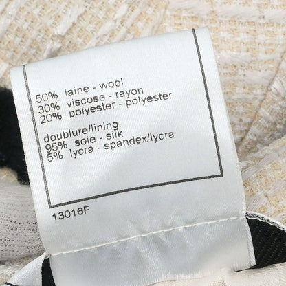 Chanel 2002 Collarless Single Breasted Jacket Ivory #38